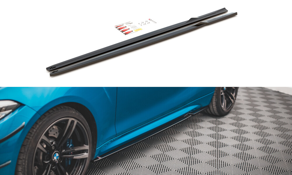 Seitenschweller Ansatz Cup Leisten V.2 für BMW M2 F87 Carbon Look