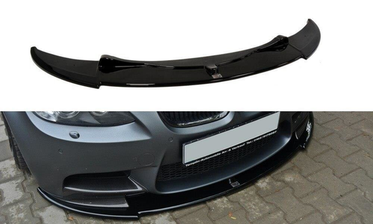 Cup Spoilerlippe Front Ansatz für BMW M3 E92 / E93 vor Facelift schwarz Hochglanz