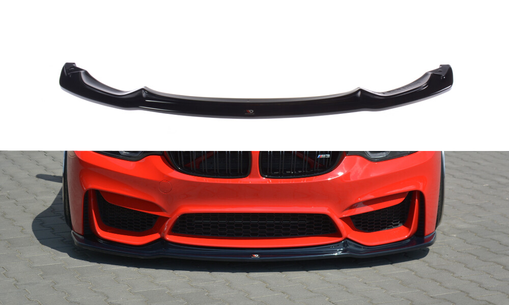 Cup Spoilerlippe Front Ansatz V.1 für BMW M3 F80 schwarz Hochglanz