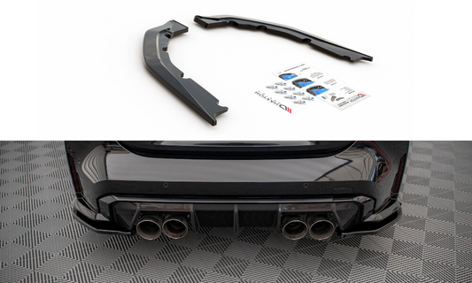 Heck Ansatz Flaps Diffusor für BMW M4 G82 schwarz Hochglanz