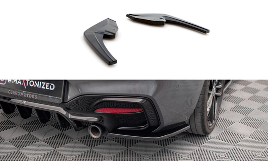 Heck Ansatz Flaps Diffusor für BMW 1er F20 Facelift M-power schwarz Hochglanz