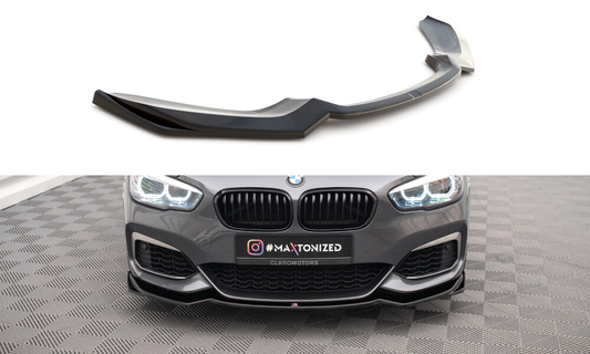 Cup Spoilerlippe Front Ansatz V.2 für BMW 1er F20/F21 M-Power schwarz Hochglanz