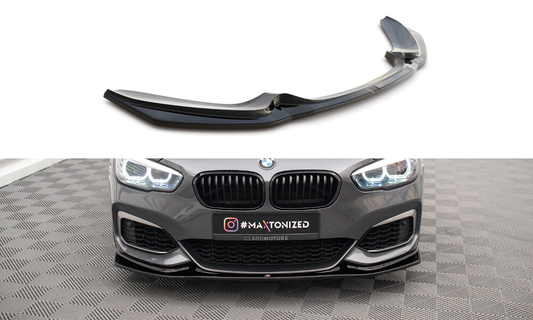 Cup Spoilerlippe Front Ansatz V.3 für BMW 1er F20/F21 M-Power schwarz Hochglanz