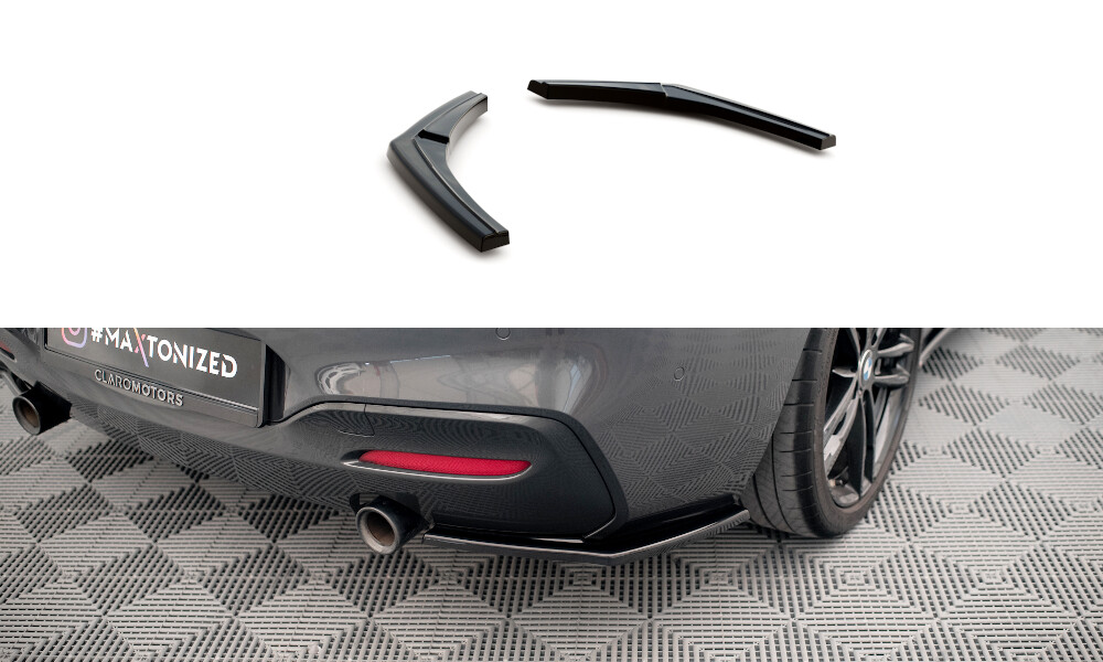 Heck Ansatz Flaps Diffusor für BMW 1er F20/F21 M-Power Facelift schwarz Hochglanz