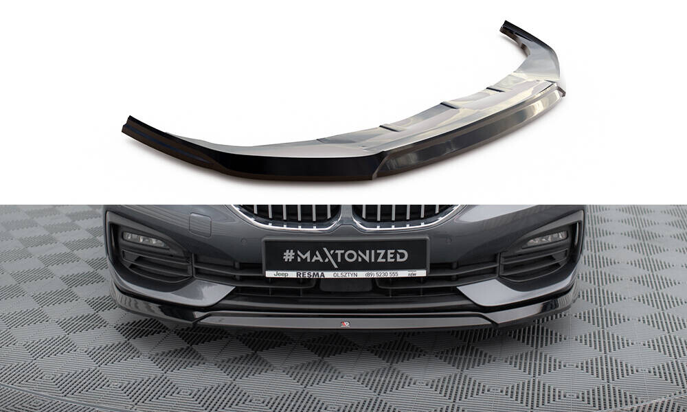 Cup Spoilerlippe Front Ansatz V.2 für BMW 1er F40 schwarz Hochglanz