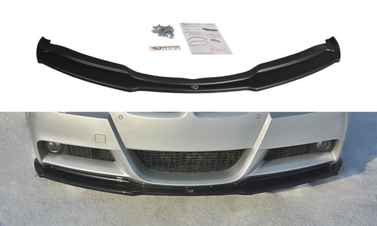 Cup Spoilerlippe Front Ansatz V.1 für BMW 3er E90 M Paket schwarz Hochglanz