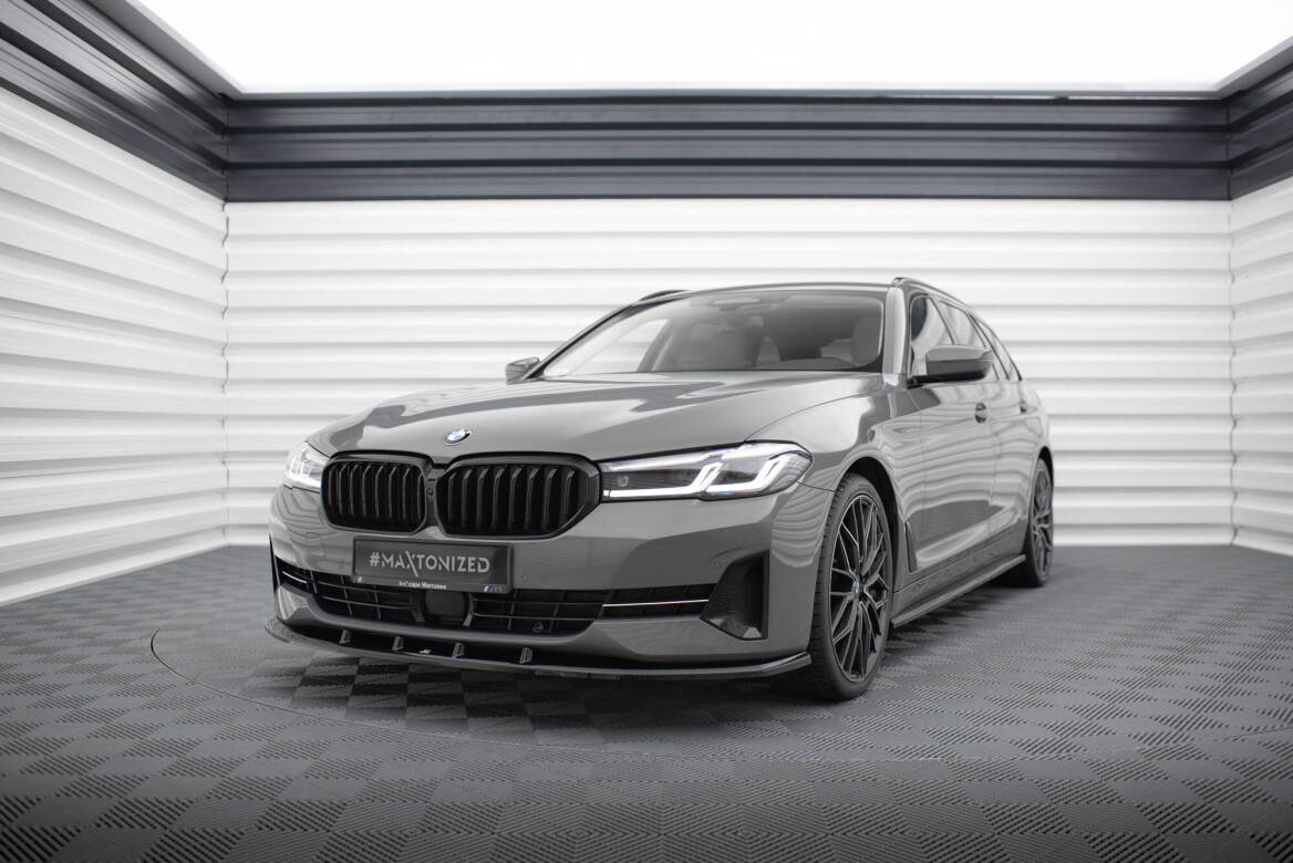 Cup Spoilerlippe Front Ansatz V.1 für BMW 5er G30 / G31 Facelift schwarz Hochglanz