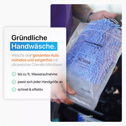 chemicalworkz Chenille Wash Mitt Blau