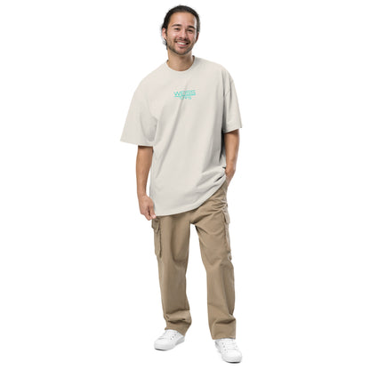 Oversized T-Shirt Weiss Tuning Türkis