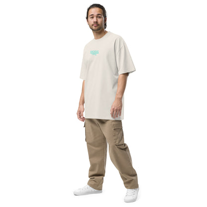 Oversized T-Shirt Weiss Tuning Türkis